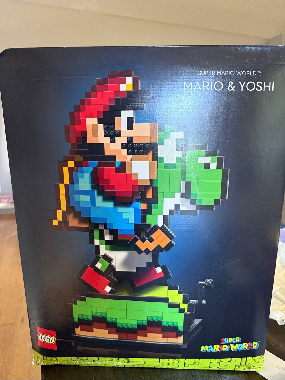 Lego Super Mario & Yoshi Pixel Statue in Green, Red, Blue, Black